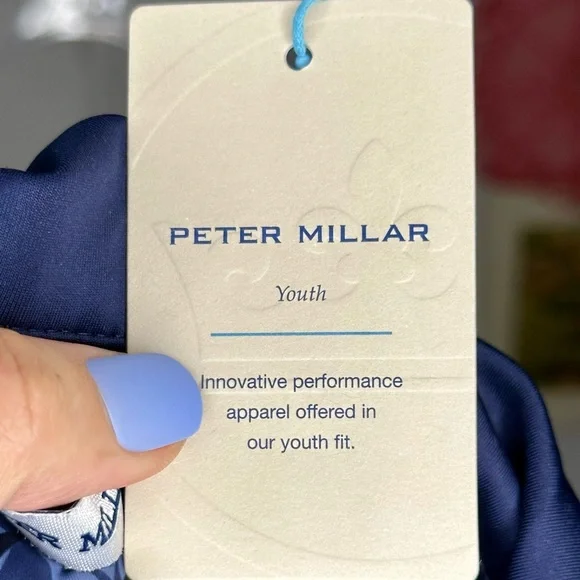 NWT Boy's Peter Millar Weld Hybrid 1/4 Zip Hoodie Navy Size Large - Picture 12 of 12